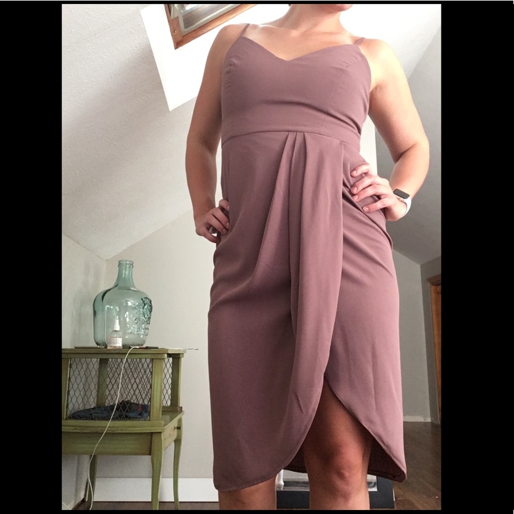 Lulu’s Mauve Wrap Party Dress